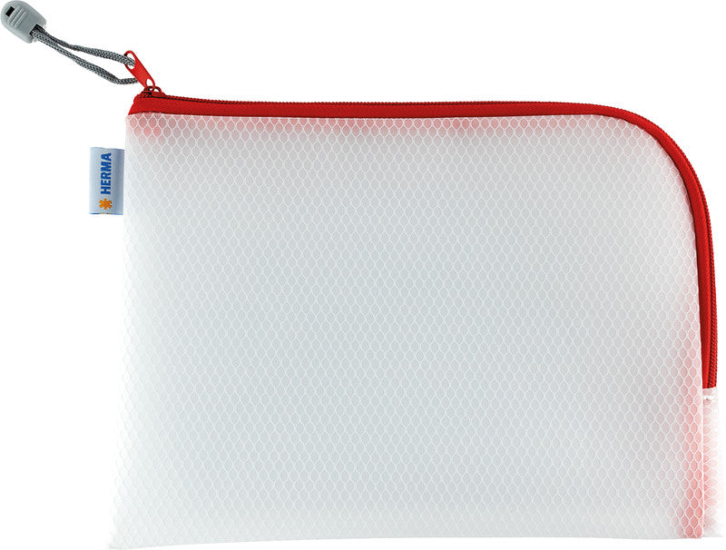 HERMA Reissverschlusstasche Etui – Rot – Kunststoff – 26,0 × 20,0 × 0,7 cm