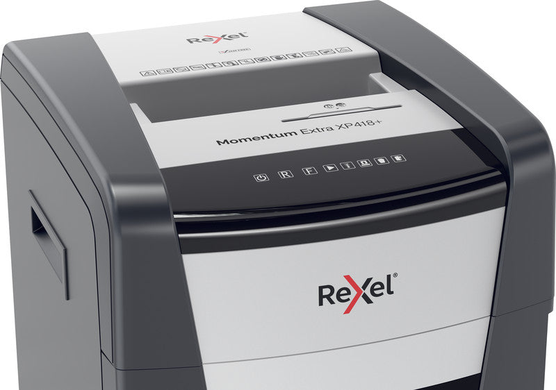 Rexel Momentum Extra XP418+ – Aktenvernichter, DIN P-4, Partikelschnitt 4 × 35 mm, 18 Blatt, 45 l, A4