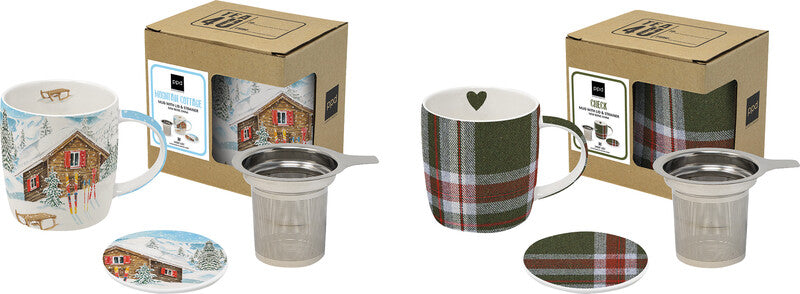 Ppd Tassen-Set – 0,35 l, New Bone China, Mehrfarbig, Deckel, Spülmaschinengeeignet