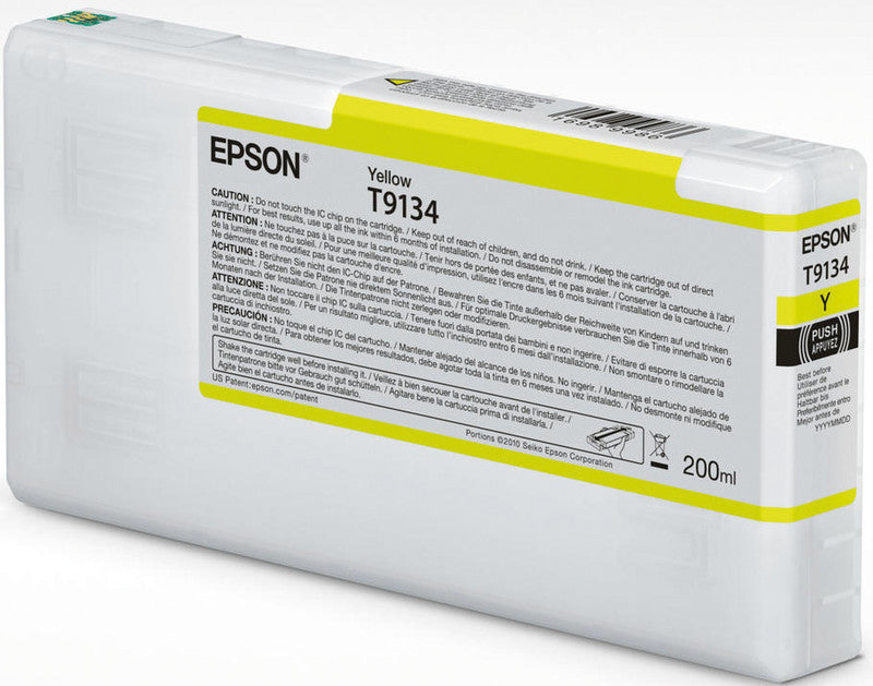 Epson Tintenpatrone T9134, Gelb, 200 ml – für Tintenstrahldrucker/Multifunktionsgeräte