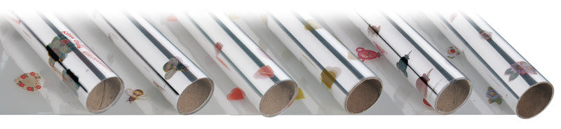 Folia Geschenkfolie – 6 Motive sortiert – Kunststoff, 17–19 Mikron – 70 cm × 2,5 m
