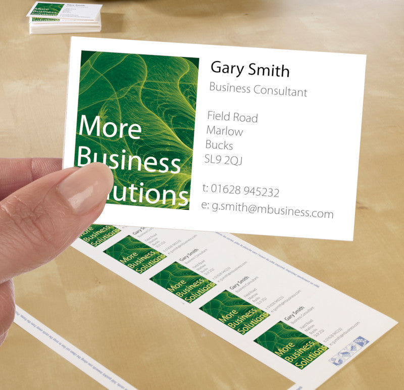Avery Visitenkarten, 85 × 54 mm – für Laser/Inkjet/Kopierer – A4, 10 pro Blatt – 100 Karten – FSC-zertifiziert