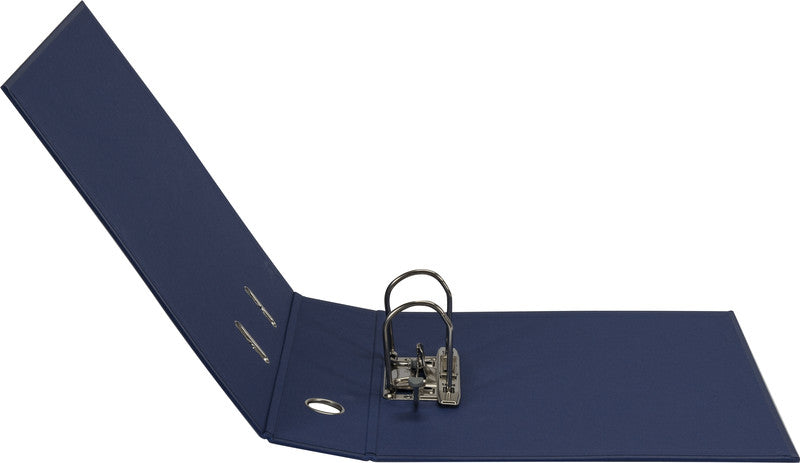 Biella Ordner – A4 hoch – 2-Ring Hebelmechanik, Rücken 70 mm – blau, Niederhalter, Griffloch, Raumsparösen