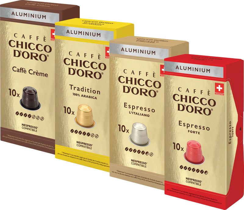 Chicco d'Oro Espresso l'Italiano Kaffeekapseln – für Caffitaly & Nespresso – Intensität 5/7 – 10 Kapseln