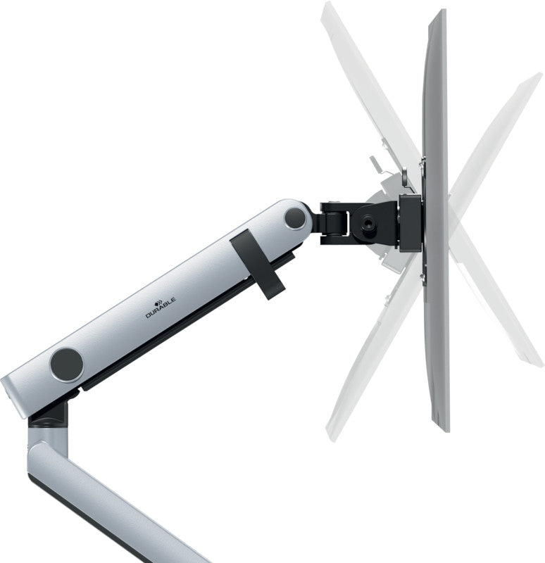 Durable Select Plus – Monitorarm, bis 32", VESA 75 × 75/100 × 100 mm, höhenverstellbar 20–130 mm, silber