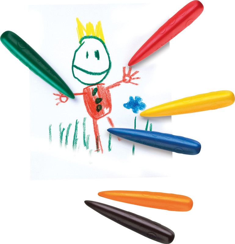 Faber-Castell Wachsmalstifte in Fingerform – bunt – 6 Farben