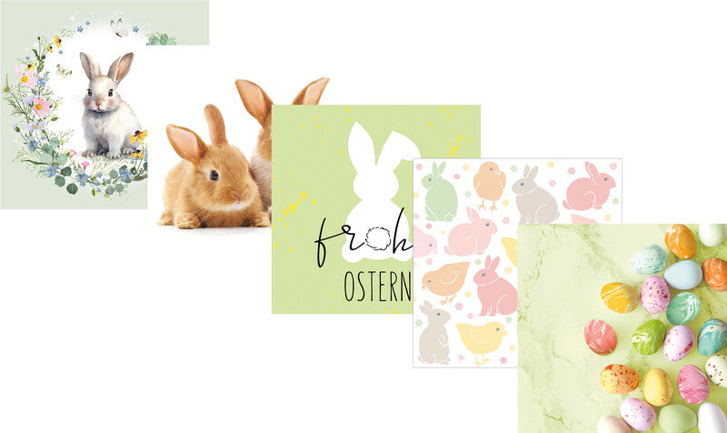 Atelier Servietten Hops und Pieps pastell – 33 × 33 cm – 3-lagig, Tissue – 20 Stk.
