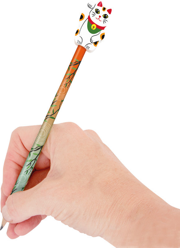 Trendhaus Lucky Cat Bleistift, mit Radierer, HB, Mine Ø 2 mm, farbig sortiert