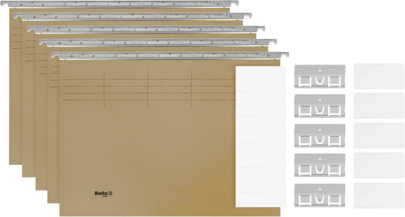 Biella Hängeordner für A4 – Karton, Grau, 320 × 250 mm, mit Vordruck
