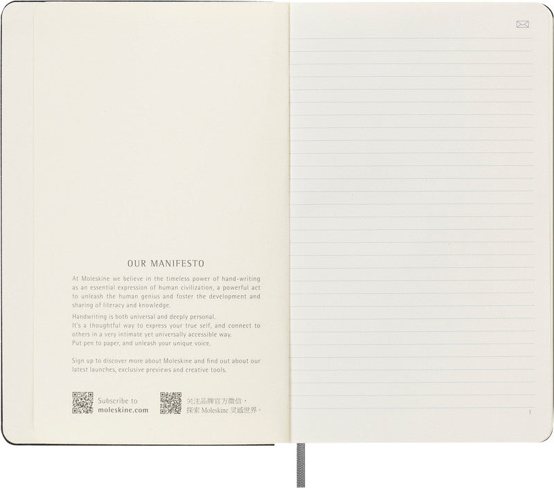Moleskine Notizbuch, Leimbindung, Hardcover, 176 Seiten, 100 g/m² – schwarz, für MOLESKINE Notes-App