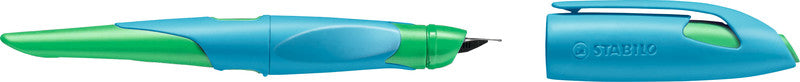 STABILO EASYbirdy – Federspitze M – für Linkshänder – Himmelblau/Grasgrün, Blau – Patronen