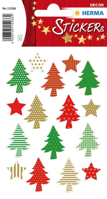 HERMA Schmucketiketten, Oh Tannenbaum – 84 × 120 mm – sortiert – 3 Blatt