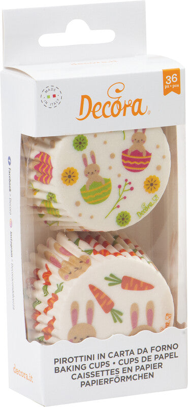 Decora Backförmchen – ofenfest bis 220 °C – Papier, mehrfarbig – Ø 5 × 3,2 cm – 36 Stück
