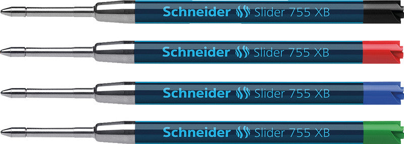 Schneider Schreibgeräte Schneider Kugelschreiber-Mine Slider 755 XB für Parker – Schwarz, 0,7 mm, dokumentenecht, geruchsarm