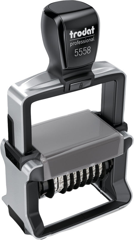 Trodat Motivstempel Professional 4.0 – Motiv: Zahlen, selbstfärbend, Metall, 40 × 4 mm