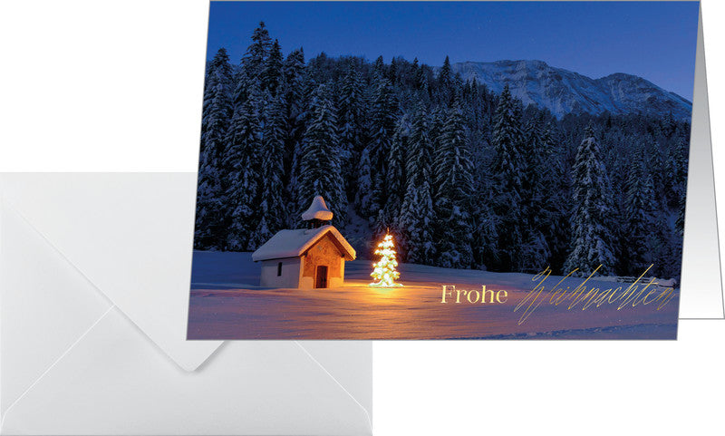 Sigel Grusskarte Weihnachten Christmas Chapel – A6 (105 × 148 mm) – mit Umschlägen, für Inkjet/Laser/Kopierer