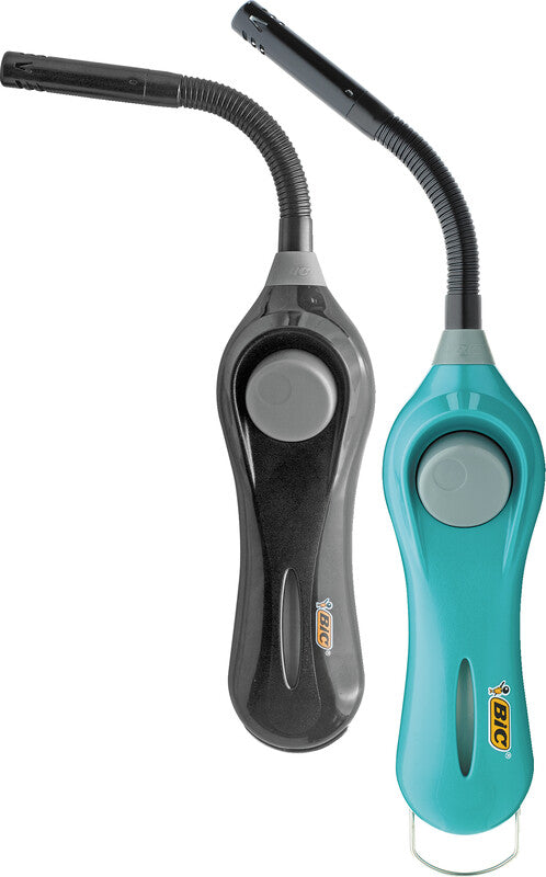 BIC Multifunktionsfeuerzeug Megalighter Flex Relax – flexibler Hals – Kunststoff – mehrfarbig