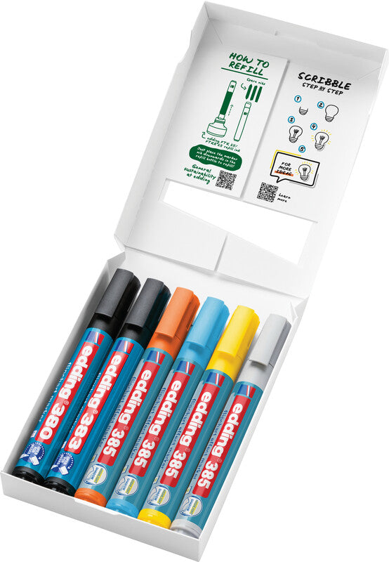 Edding Flipchart-Marker – sortiert – 6er-Set – nachfüllbar