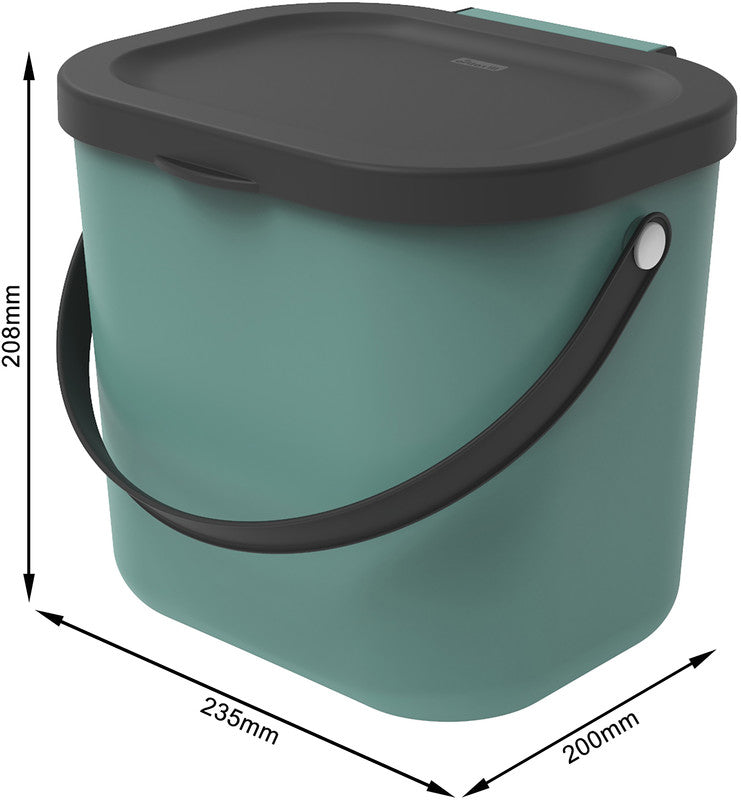 Rotho Recyclingbox Albula – 6 l – Kunststoff, rechteckig – Mistelgrün