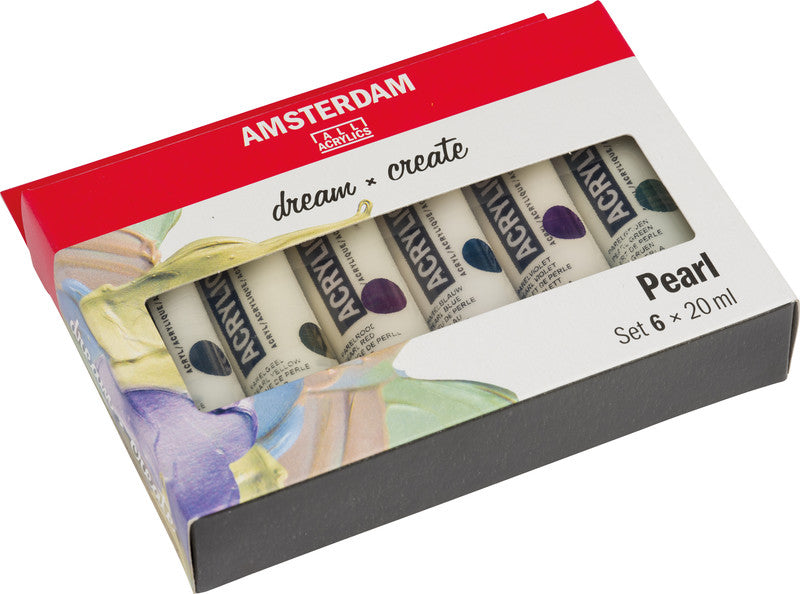 Royal Talens Acrylic Standard – Acrylfarbe – sortiert, perleffekt, 6 Farben, 6 × 20 ml