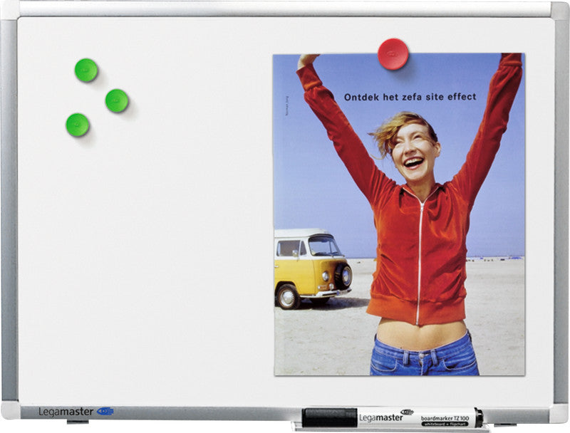 Legamaster Whiteboard – 45 × 30 cm, Emaille, magnetisch, Aluminiumrahmen, Wandmontage, inkl. Stifteablage
