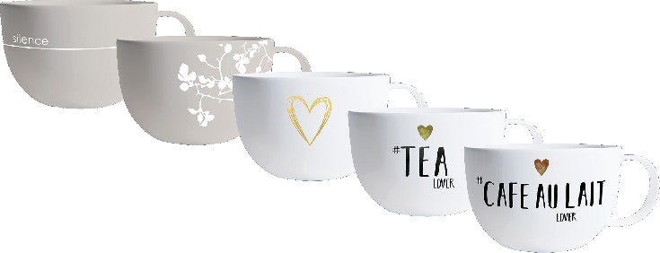 Ppd Pure Tasse – 0,55 l, Porzellan, Grau, Spülmaschinenfest, Mikrowellengeeignet