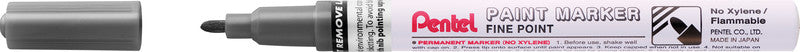 Pentel MSP10-MA Lackmarker Metallic – Rundspitze 1,5 mm – Schwarz, 12er-Pack