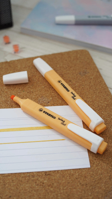 STABILO swing cool Pastel Edition Textmarker Pfirsich – Keilspitze, 1–4 mm