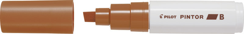 Pilot Pigment-Marker Pintor – Keilspitze 8 mm – Braun – Für dunkle Oberflächen geeignet