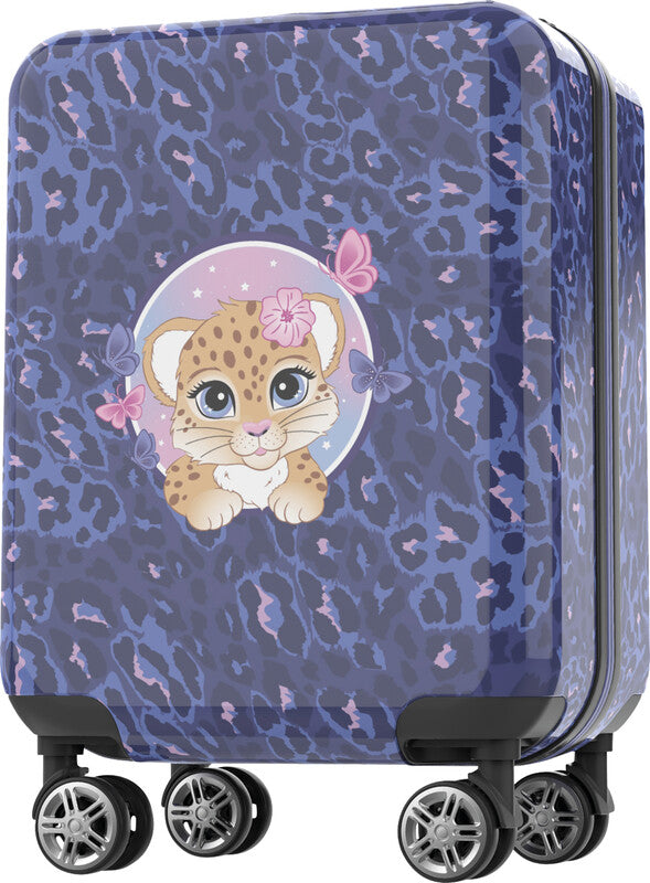 Beckmann Kindertrolley Handgepäck – 22 l, Hartschale PC/ABS, 4 Doppelrollen, Cheetah, 30,5 × 46,5 × 22 cm