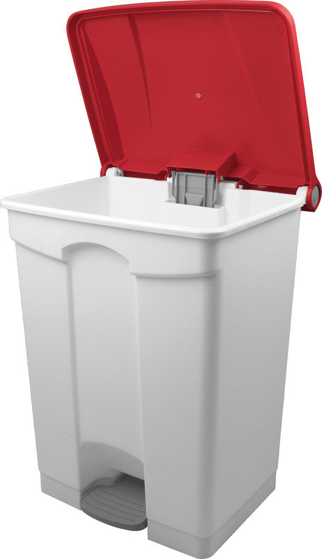 Helit Abfallcontainer – 70 l – mit Deckel – Kunststoff, weiss – B × H × T 500 × 680 × 410 mm