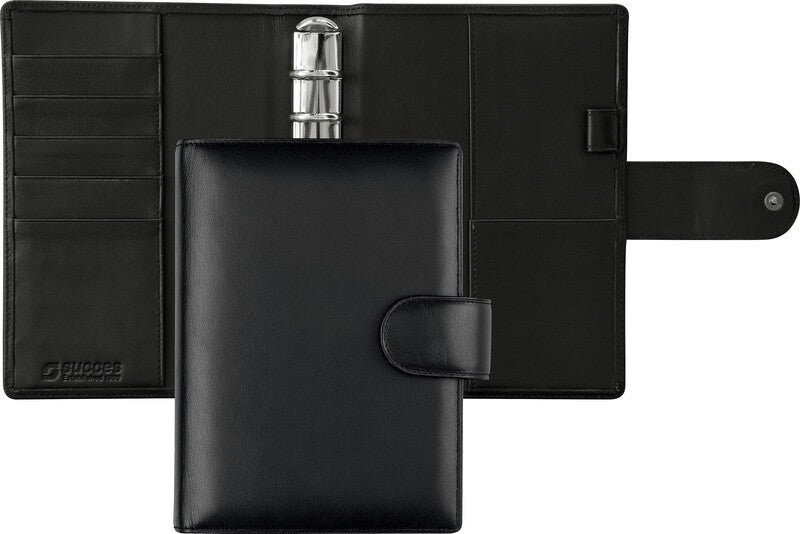 Succes Senior Ringbuch Classic Nappa – Agenda, Ringe, 14,5 × 17,8 cm, Schwarz