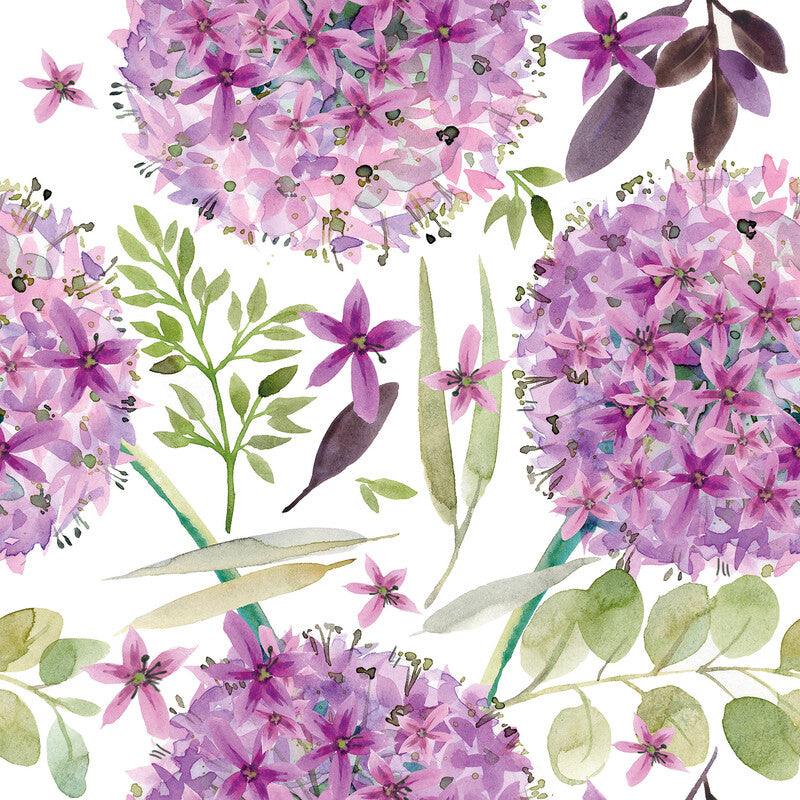 Fasana Servietten Purple Vintage Flowers – 33 × 33 cm – 3-lagig, Tissue – 20 Stk., FSC