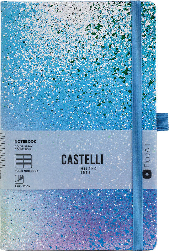 Castelli Notizbuch – A5 – Liniert – 192 Seiten – 80 g/m² – Gebunden, Gummiband, Stiftschlaufe – Mehrfarbig