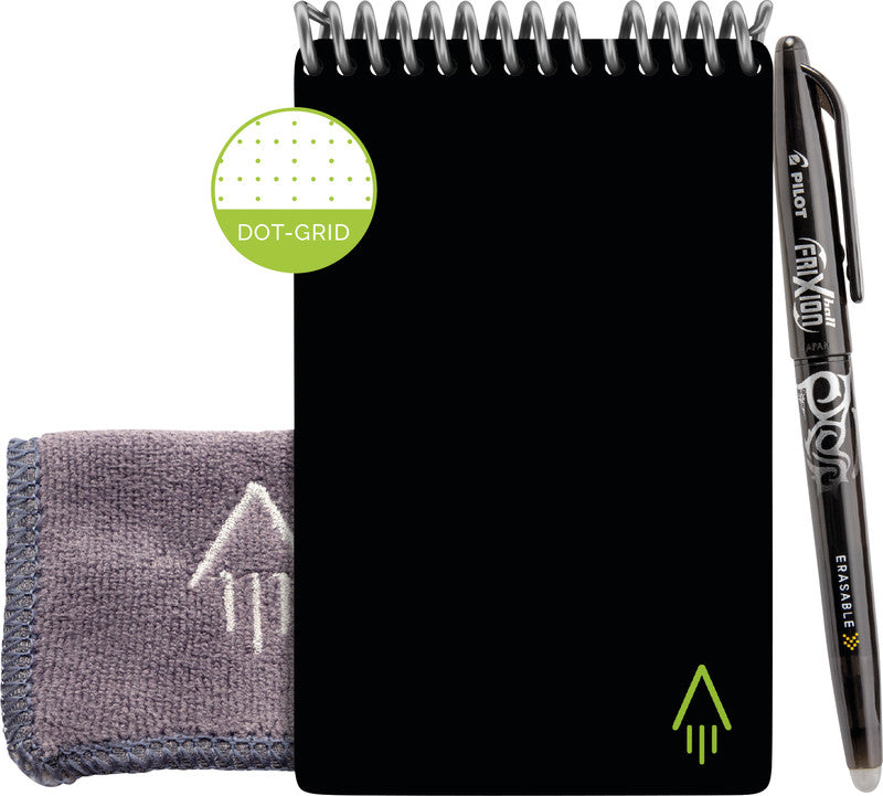 Rocketbook Spiralblock A6, punktkariert, Spiralbindung, 24 Blatt – schwarz, für ROCKETBOOK App