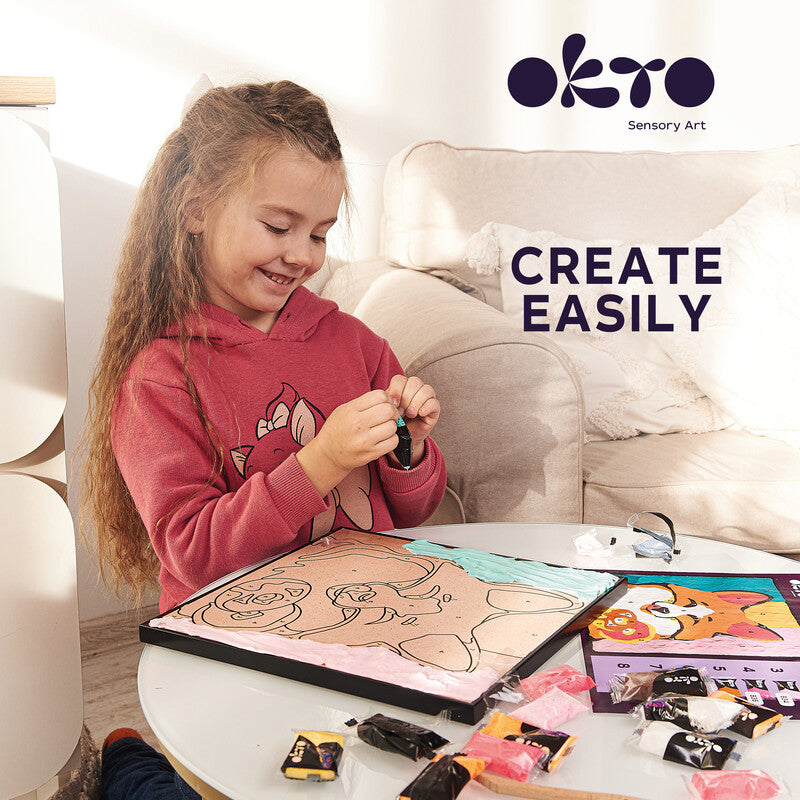 Okto Sensory Art – Modelliermasse-Set Malen nach Zahlen – ab 5 Jahren – 14 Modelliermassen – 290 × 290 mm