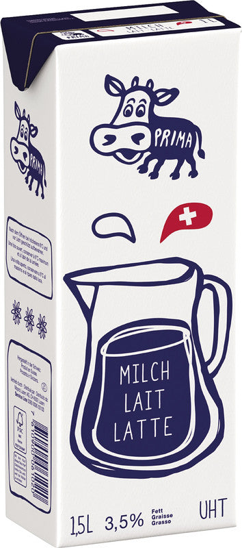 Prima Vollmilch UHT – 3,5% Fett – 1,5 l