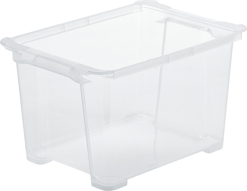 Rotho Aufbewahrungsbox Evo Easy – Kunststoff, Transparent, 38,7 × 22,8 × 27,9 cm