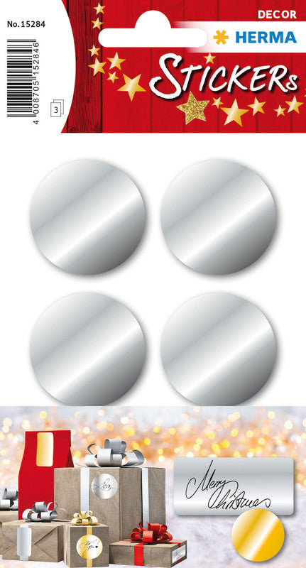 HERMA Schmucketiketten – 18 Stück – permanent – Silber