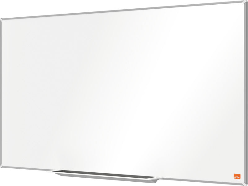 Nobo Whiteboard – 90 × 51 cm, Emaille, magnetisch, Aluminiumrahmen, inkl. Stifteablage, Montagesatz