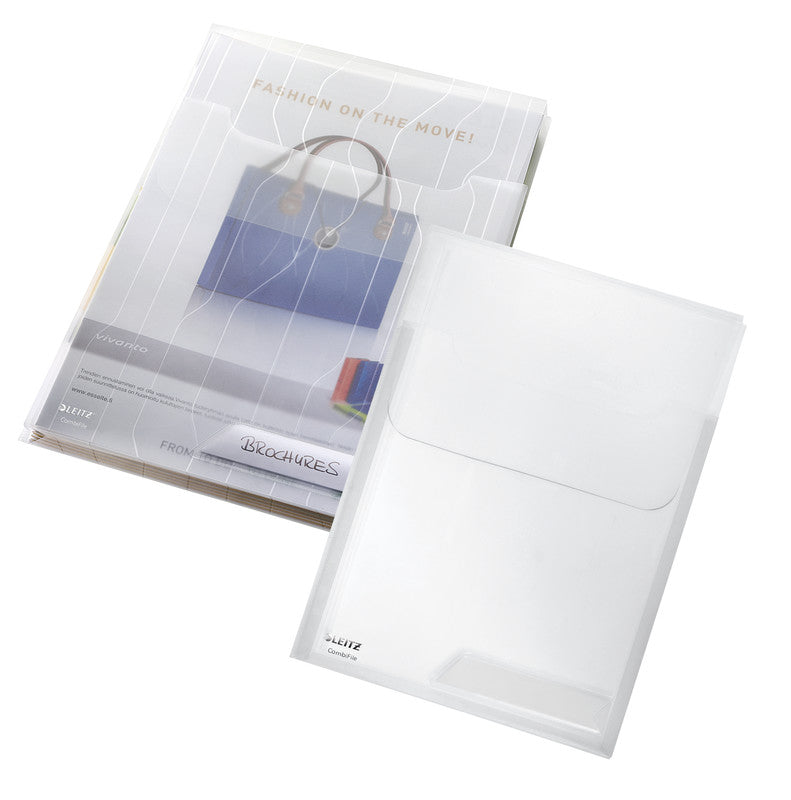 Leitz CombiFile Maxi Sichtmappe A4 – transparent, Kunststoff, matt, 180 µm, 3er-Pack