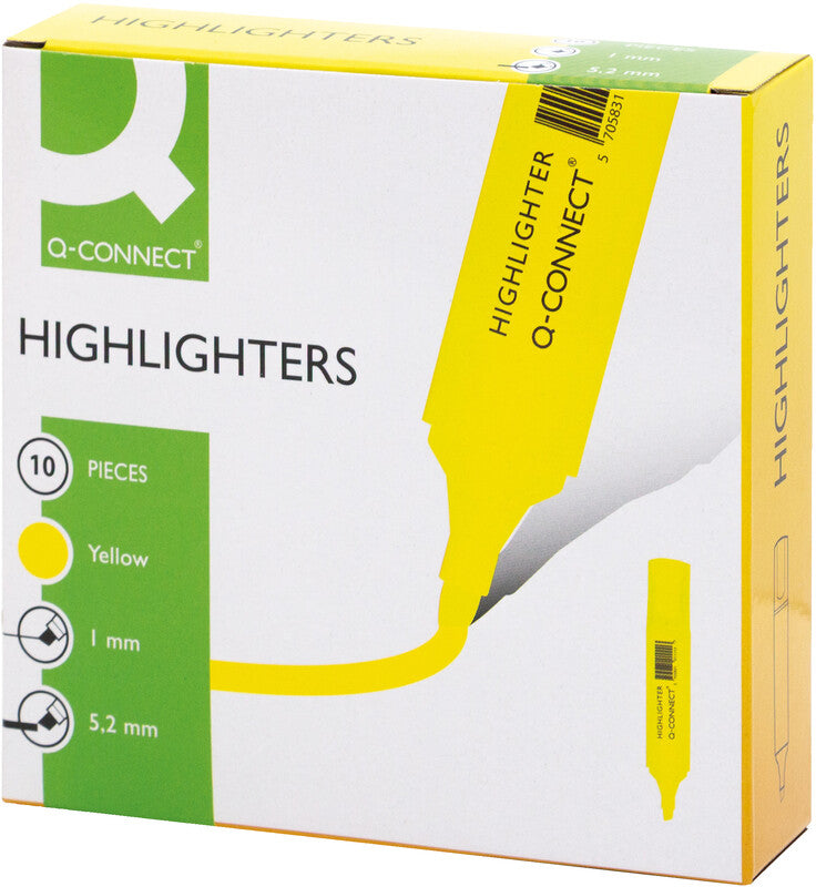 Q-CONNECT Textmarker Gelb – Keilspitze, 1–5 mm