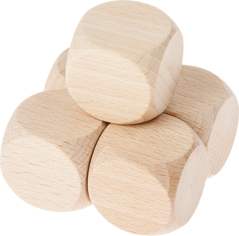 Noname Holzwürfel Buche – Natur – 30 × 30 × 30 mm, 5 Teile – zum Basteln