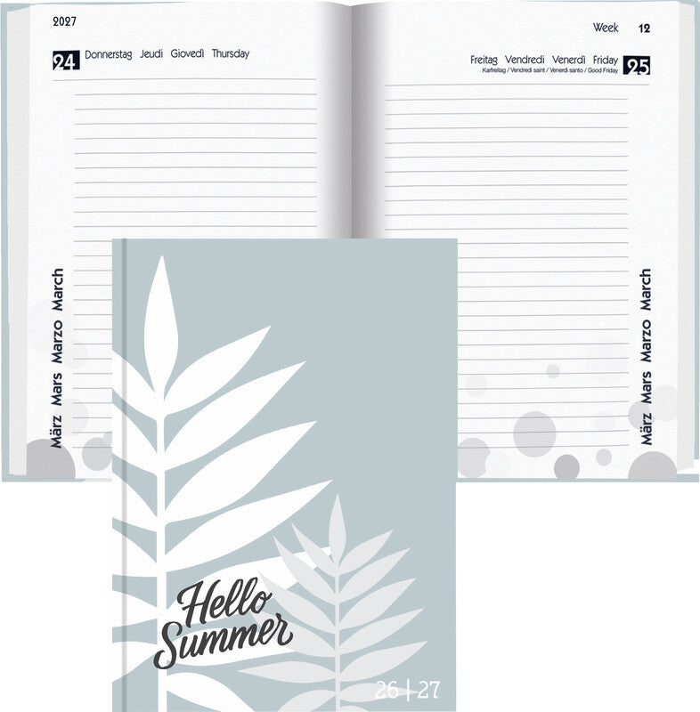 Biella mydiary Schüleragenda – 1 Tag/Seite, gebunden, 12 × 16,5 cm, Aug–Jul, Summer, FSC