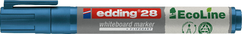 Edding Whiteboard-Marker 28 EcoLine – Rundspitze 1,5-3 mm – Blau – Trocken abwischbar
