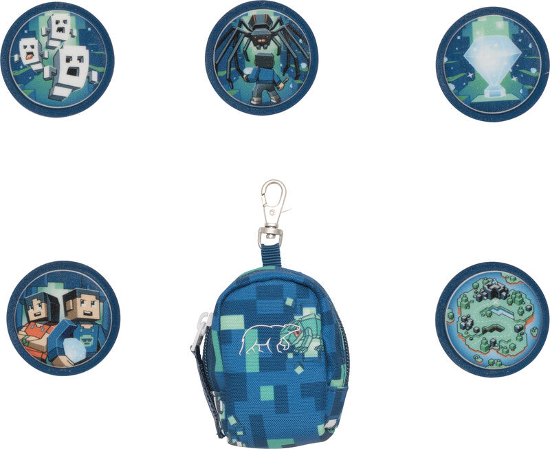 Beckmann Classic 1st – Schulrucksack-Set 5-teilig, Spider Escape, Button Bag, 7×9×5 cm