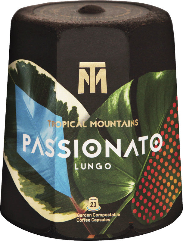 Tropical Mountains Kaffeekapseln Passionato Lungo – für Nespresso – Intensität 7/12 – Bio – 21 Kapseln