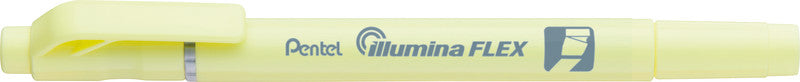 Pentel Illumina Flex Textmarker – Pastellgelb, Keil/Fein 1,5–3,5/1,0 mm, nachfüllbar