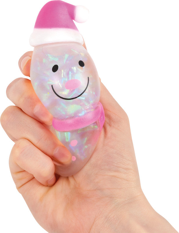 Trendhaus Magic Moments Stressball Schneemann – 5 × 10 × 5 cm, mit Wasser- und Glitzerfüllung
