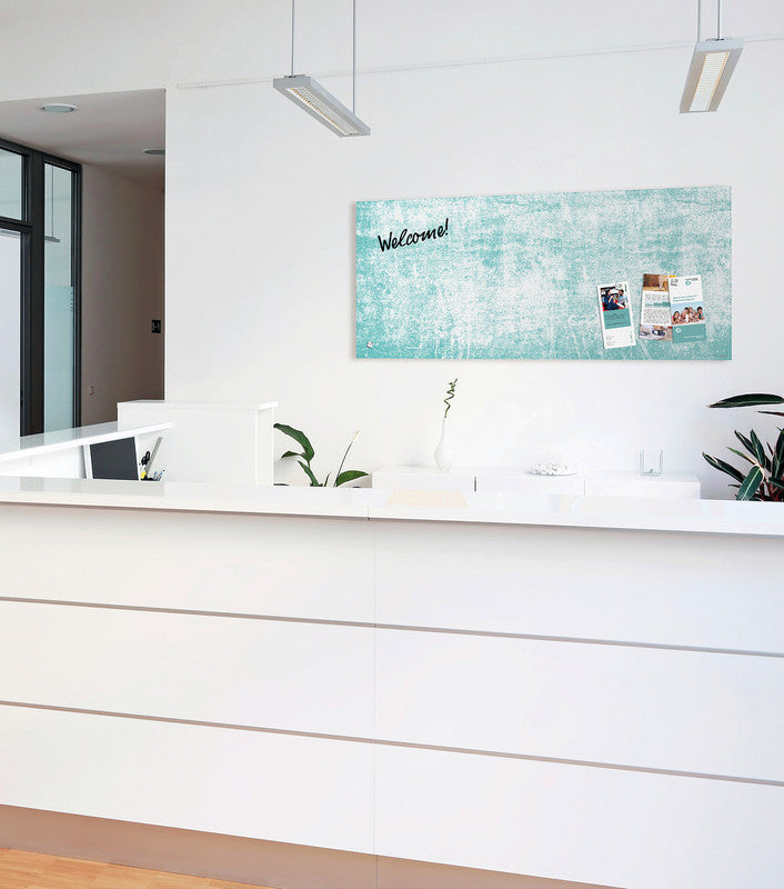 Sigel Whiteboard – 130 × 55 cm, Glas, magnetisch, Wandmontage, inkl. SuperDym Magnetwürfel, Montagesatz